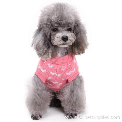 Latest Cute Pink Knitted Princess Style Dog Sweater